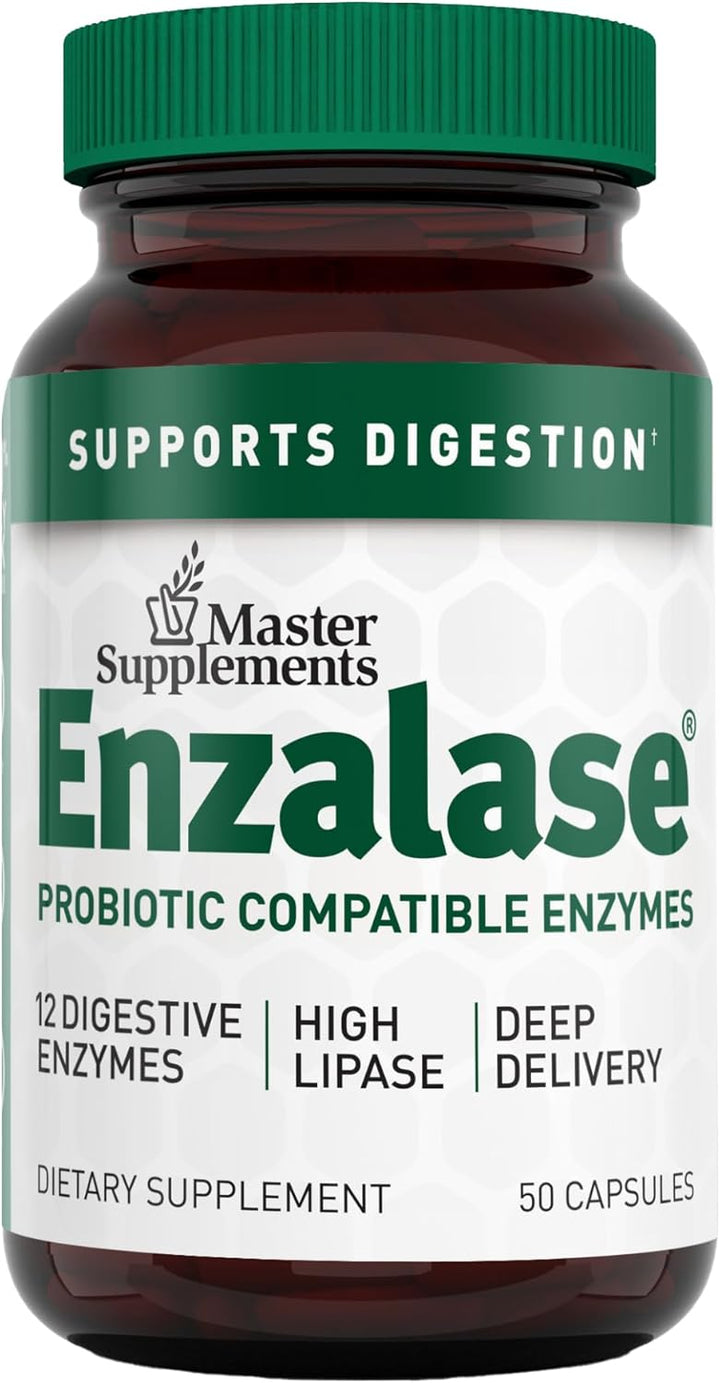 Master Supplements Enzalase Digestive Enzymes Gluten Free Support 50 Capsules