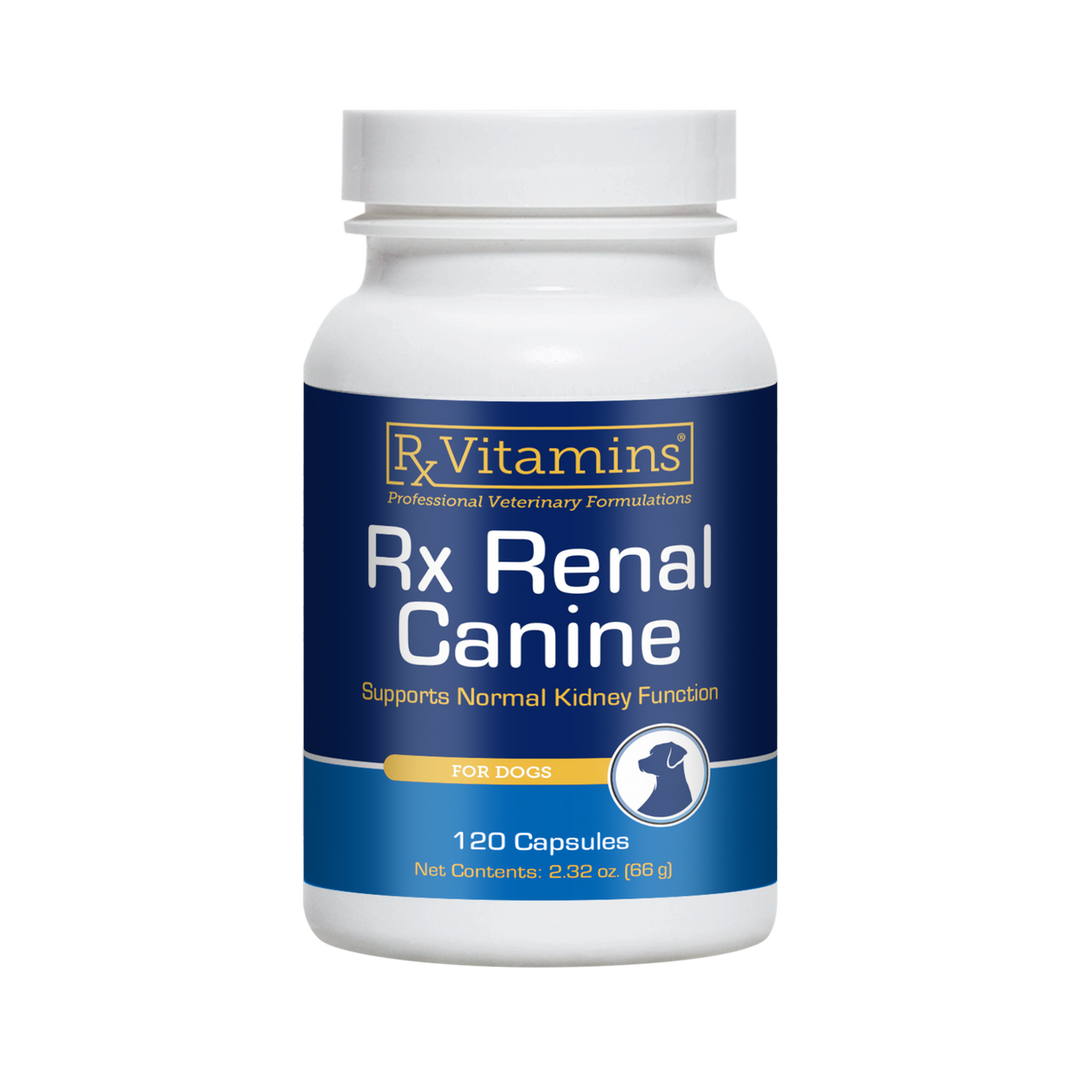 Vitaminas Rx para Mascotas Rx Renal Canine Ayuda a los Riñones 120 Cápsulas para Perros