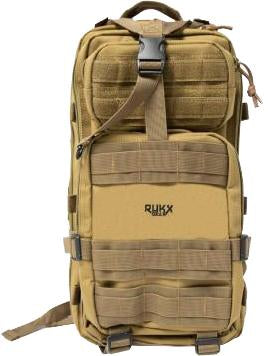 ATI Rukx Gear 1 Day Backpack Tan 600D Polyester Water Resistant Organizer