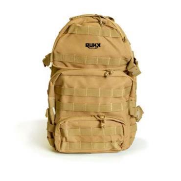 ATI Rukx Gear 3 Day Backpack Tan 600D Polyester Water Resistant Organizer