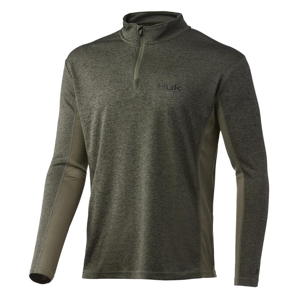 HUK COLDFRONT 1/4 ZIP HEATHER MOSS S