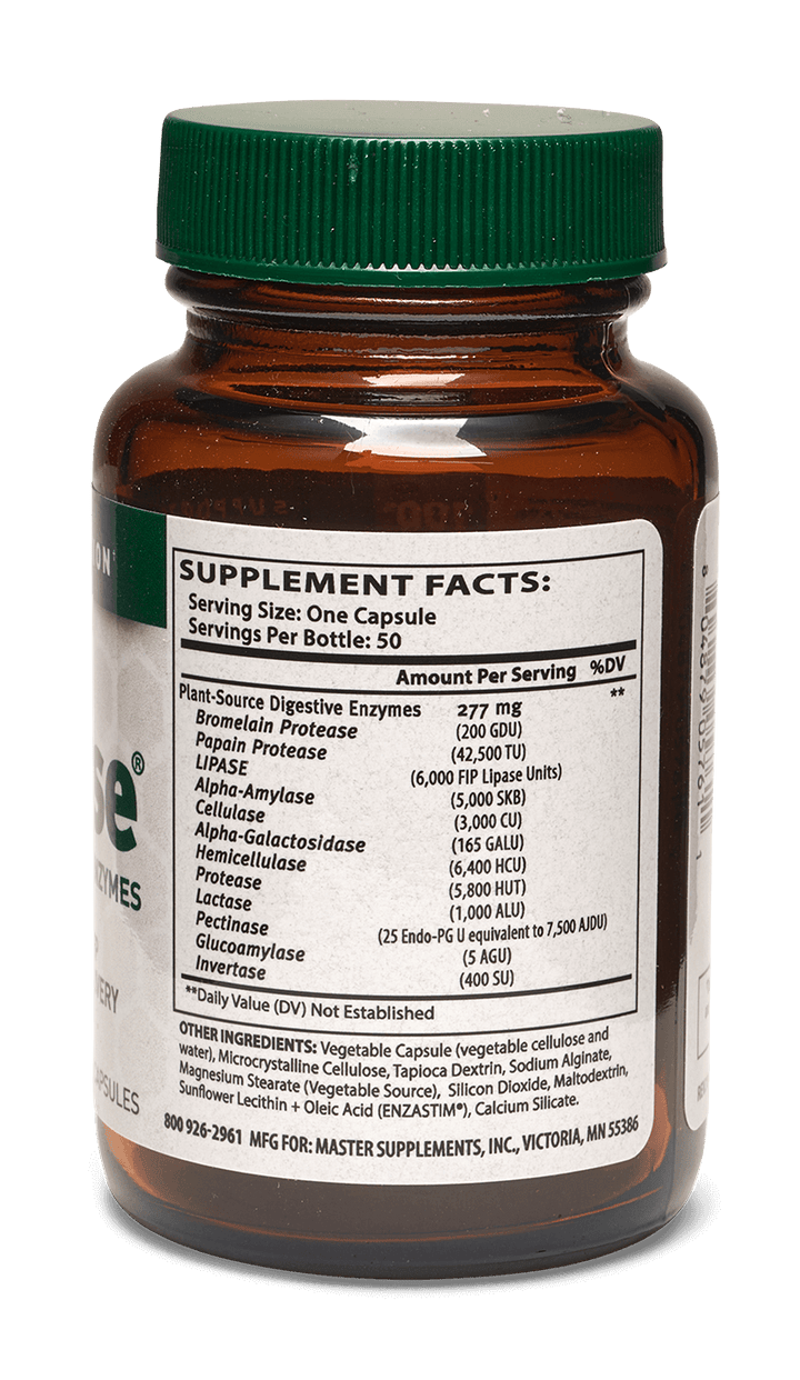 Master Supplements U.S Enzymes ENZALASE 93 Capsules Probiotic Compatible Enzymes