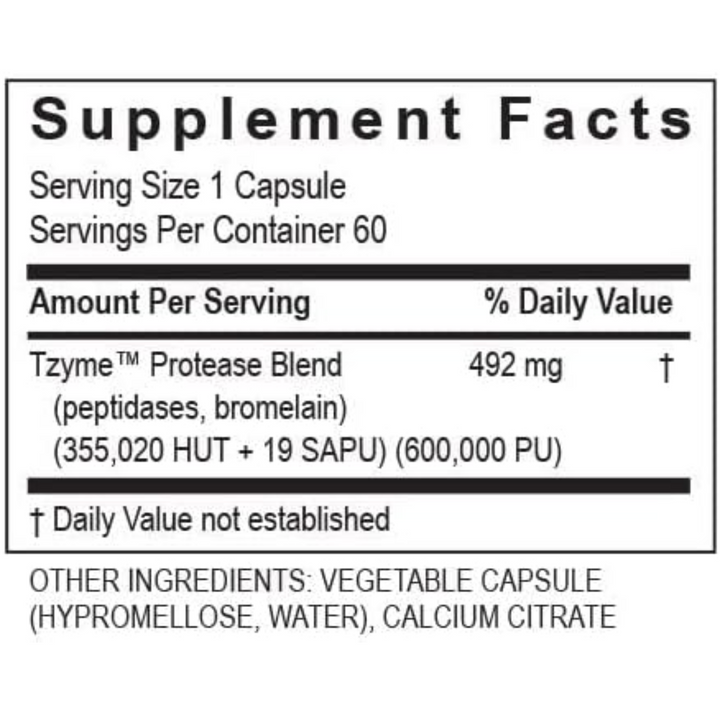 Transformation Enzymes Protease Blend Supports Circulatory Health 60 Capsules