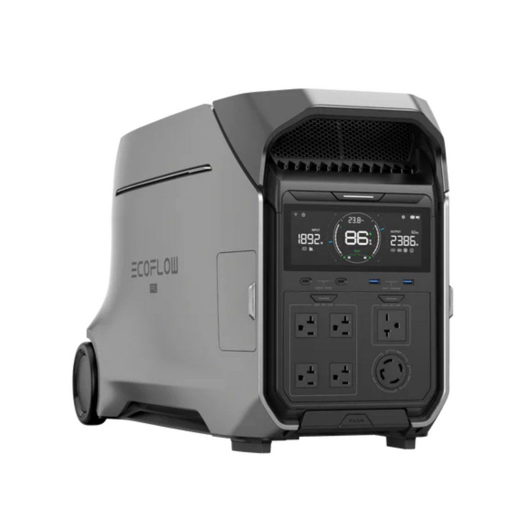 EcoFlow DELTA Pro 3 + 400W Solar Panel + Transfer Switch A510A for portable power solutions.