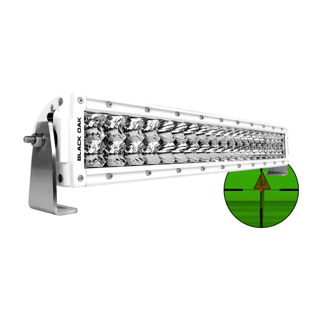Barra de luces LED de roble negro de 20" con infrarrojos de 850 nm y doble fila, con óptica blanca