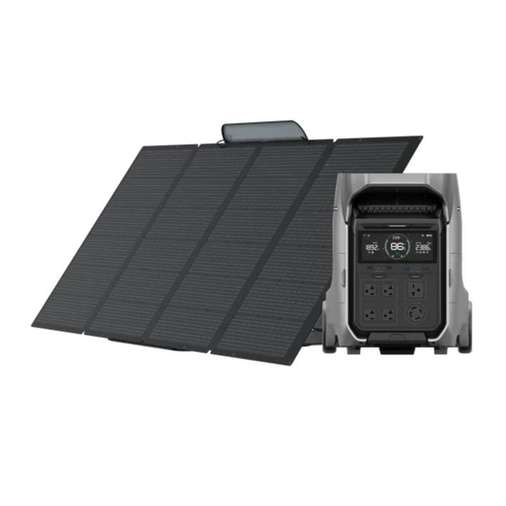 Ecoflow DELTA Pro 3 and One 400W Portable Solar Panel Powerful and Versatile with sleek design and efficient solar power.