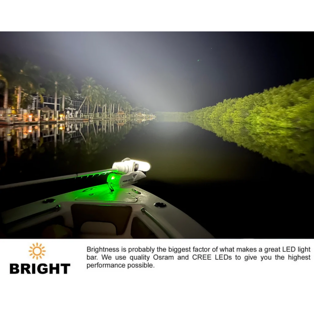 Barra de luces LED de roble negro de 10" con infrarrojos de 850 nm, doble fila, para uso marino, con óptica blanca