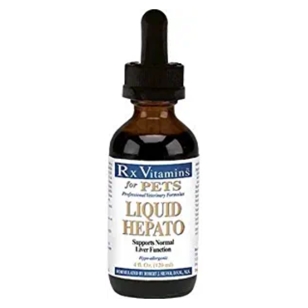 Rx Vitamins For Pets Hepato Liquid 4 Oz Bacon Flavor Liver Support Dogs and Cats
