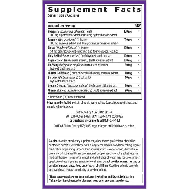 New Chapter Zyflamend 180 Capsules Herbal Pain Relief and Inflammation Support