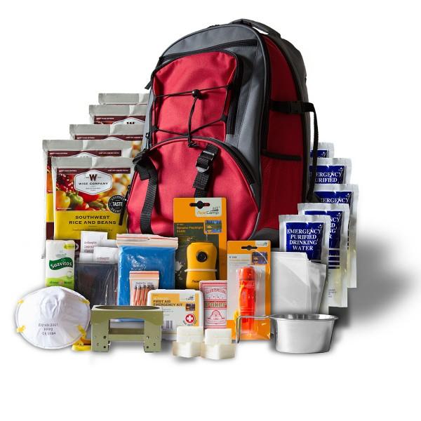 5 Day 1 Person 32 Servings Entrees & Drinks Survival Back Pack (Red)