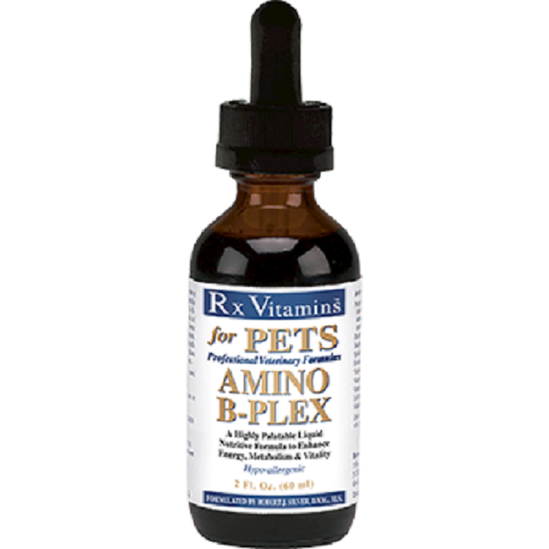 Vitaminas Rx para Mascotas Amino B Plex 2 Oz Vitamina B Aminoácidos para Perros y Gatos