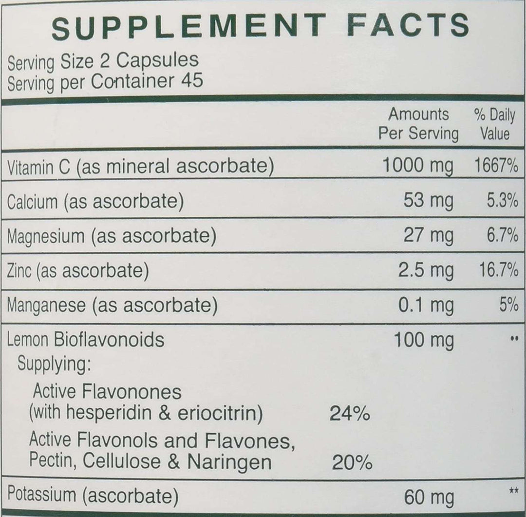 Rx Vitamins Buffered C 500 Mg 90 Capsules Bioflavonoids