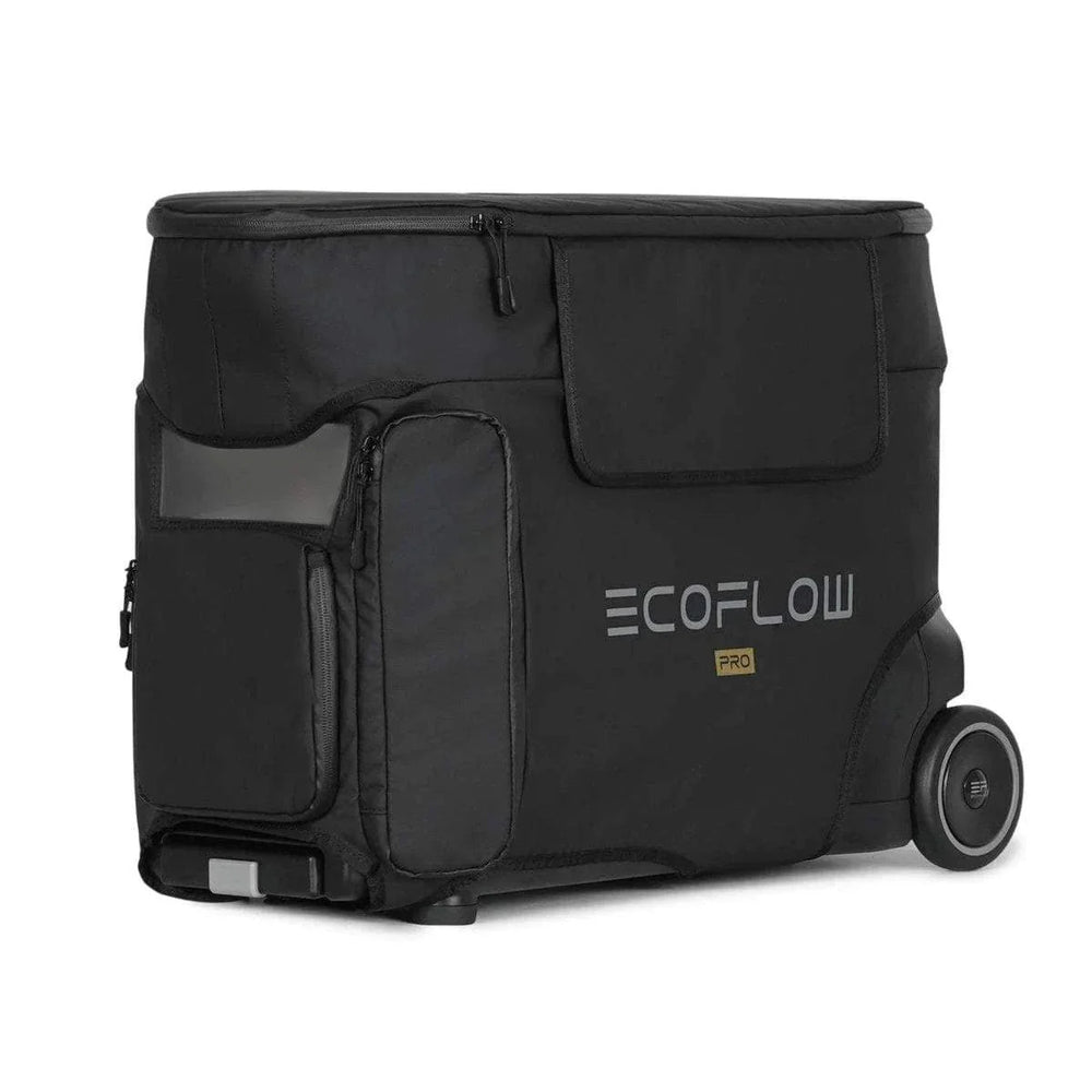 EcoFlow DELTA Pro Bag Waterproof Durable Protective Cover For Outdoor Use with wheels and compartments.