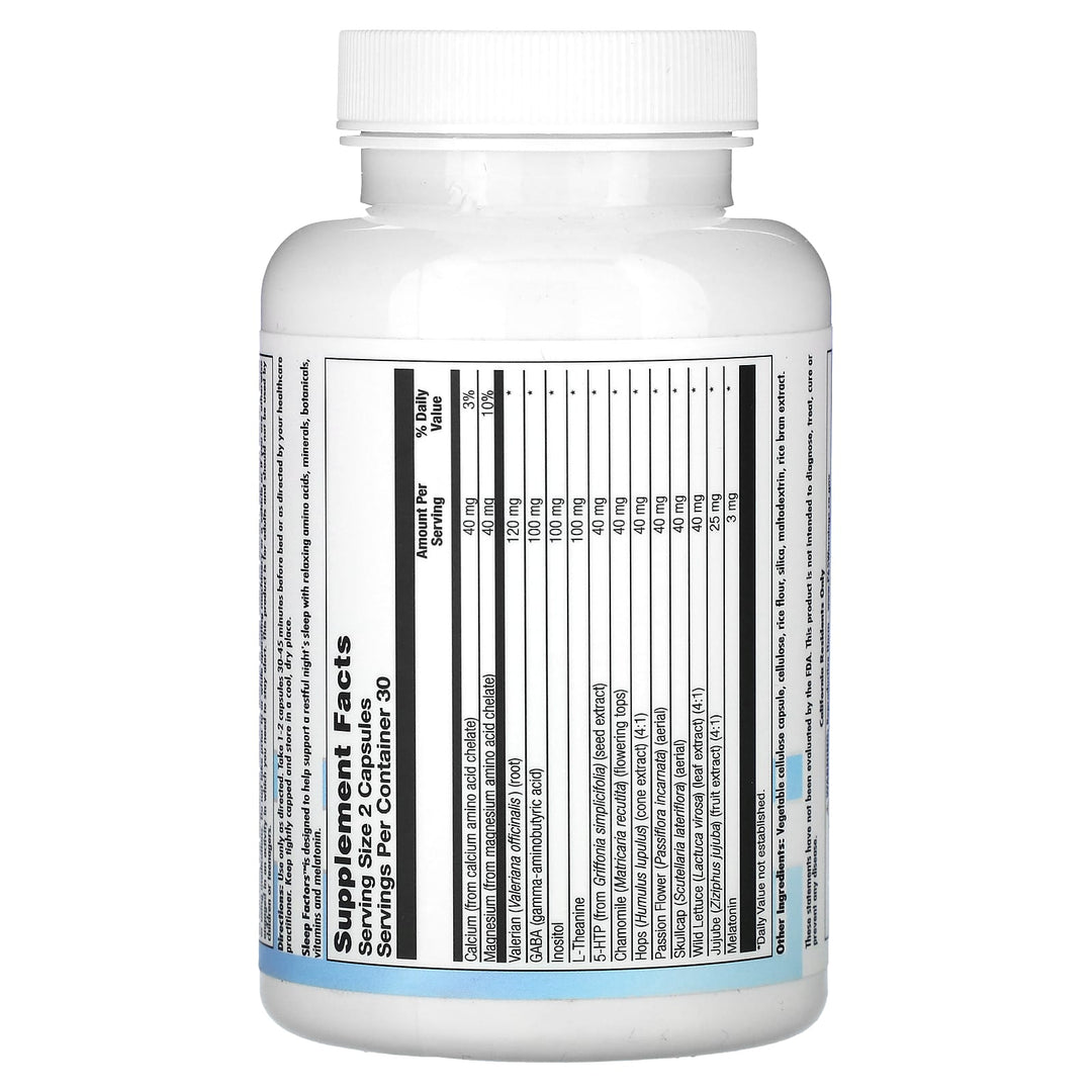 Nutra Biogenesis Sleep Factors 60 caps Natural Support for Restful Sleep