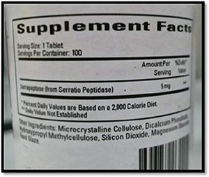 Cardiovascular Research Serraflazyme Natural Pain Inflammation Relief 100 Tabs