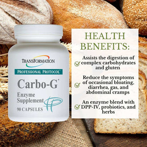 Transformation Enzymes Carbo-G 180 Capsules for Digestive Health and Gluten Digestion.