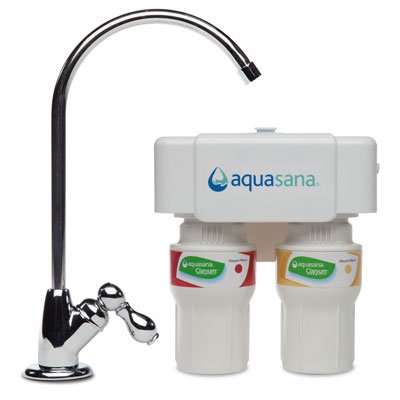 Aquasana AQ-5200.56 Under Sink Water Filter System with Chrome Faucet Two Stage