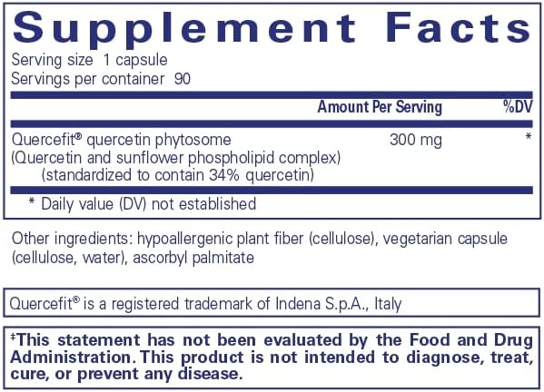 Pure Encapsulations Quercetin UltraSorb Supports Immune Health 90 Capsules