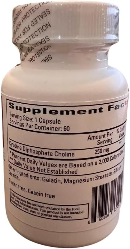 Cardiovascular Research Cytidine Choline CDP-Choline 250 mg 60 Capsules