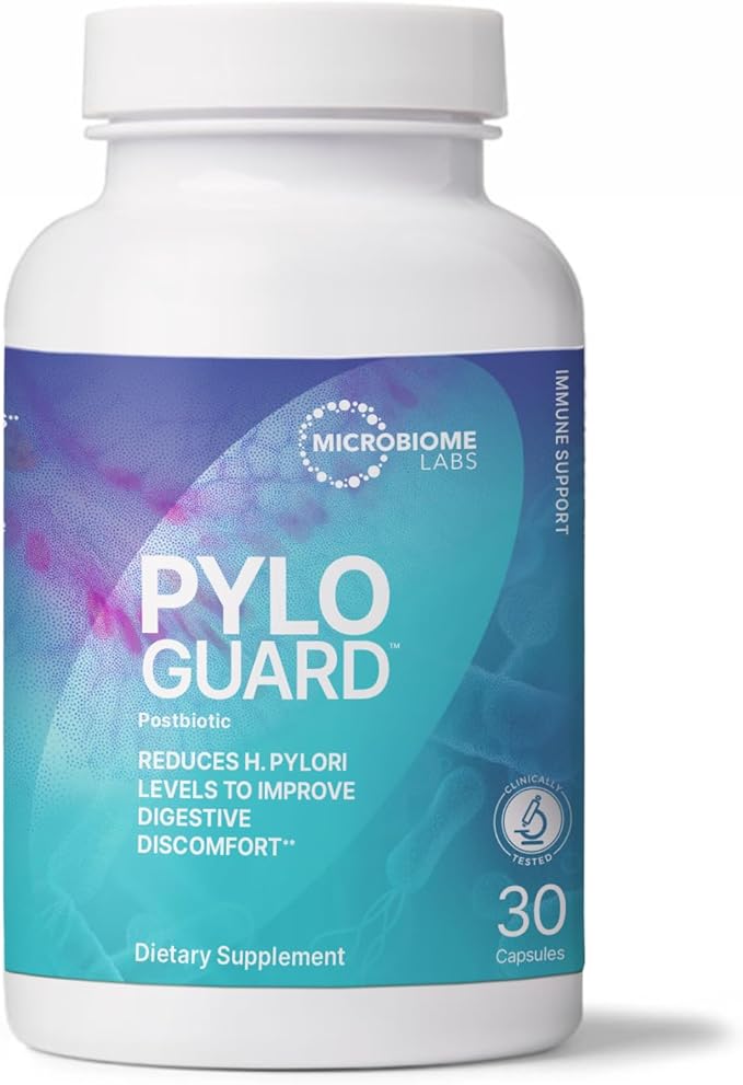 PyloGuard 30 cápsulas de Microbiome Labs favorece la salud intestinal y el equilibrio del H. pylori.