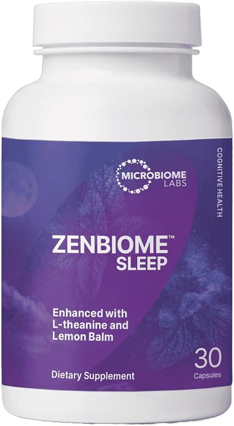 ZenBiome Sleep 30 cápsulas de Microbiome Labs favorece un sueño reparador y una relajación plena.