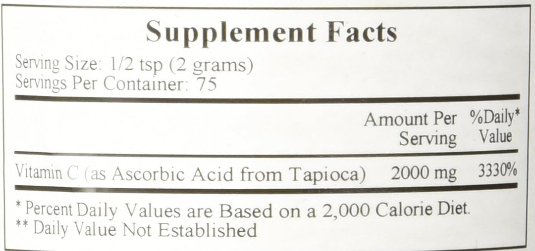 Vitamina C de tapioca en polvo (150 g) de fórmulas ecológicas que favorece el sistema inmunitario.