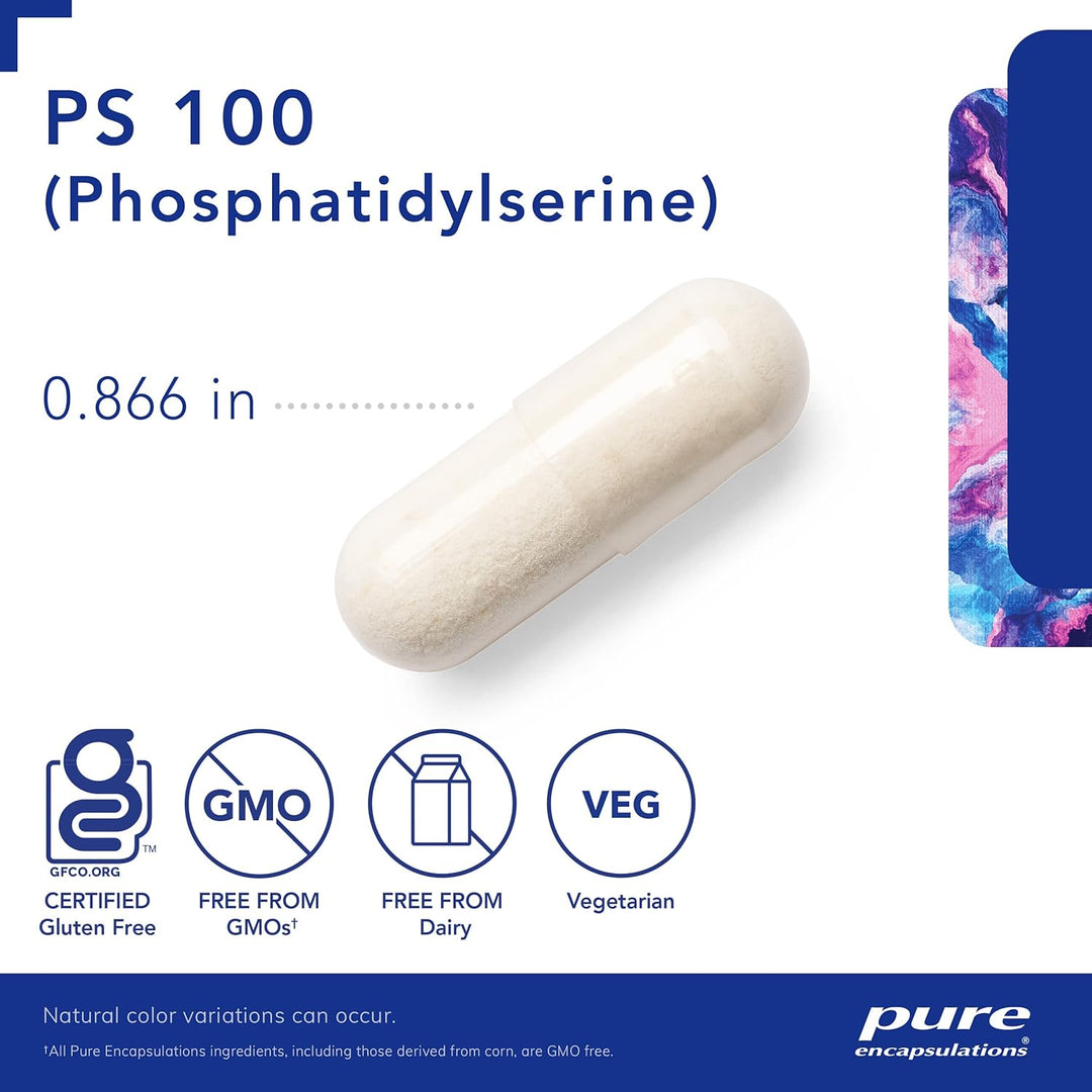 Pure Encapsulations PS 100 Phosphatidylserine Supports Brain Memory 60 Capsules