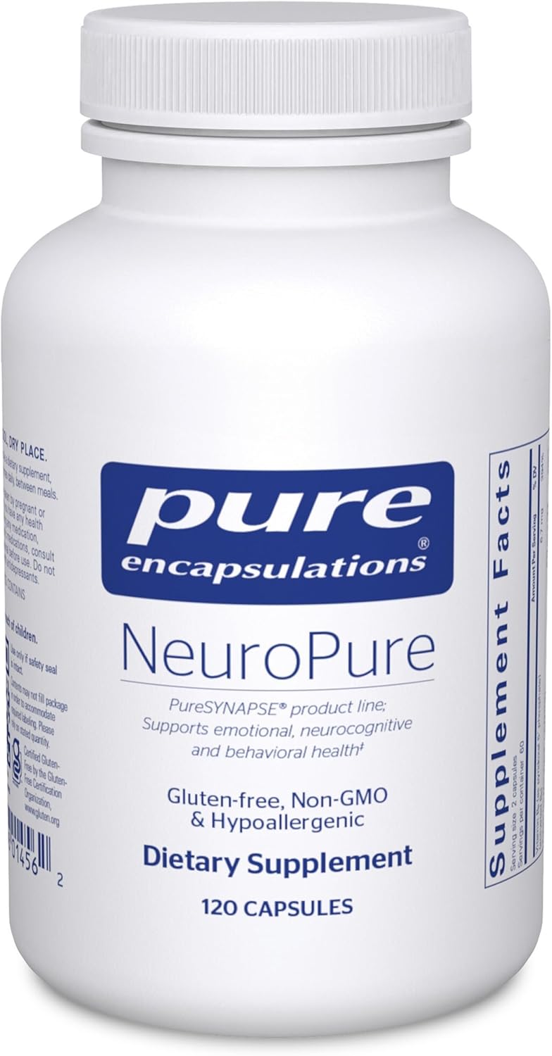 Pure Encapsulations NeuroPure Hypoallergenic Supports Calm Mood Balance 120 Caps