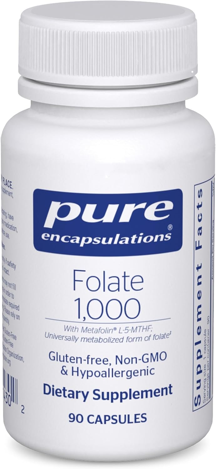 Pure Encapsulations Folate 1000 Supports Heart and Cell Health 90 Capsules
