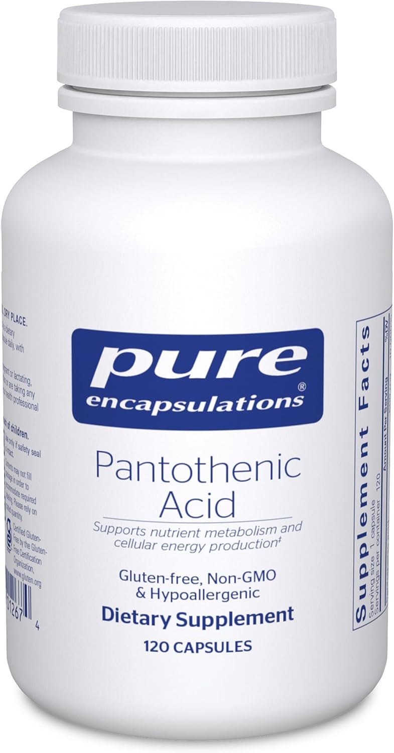 Pure Encapsulations Pantothenic Acid 500mg Energy Support Supplement 120 Caps