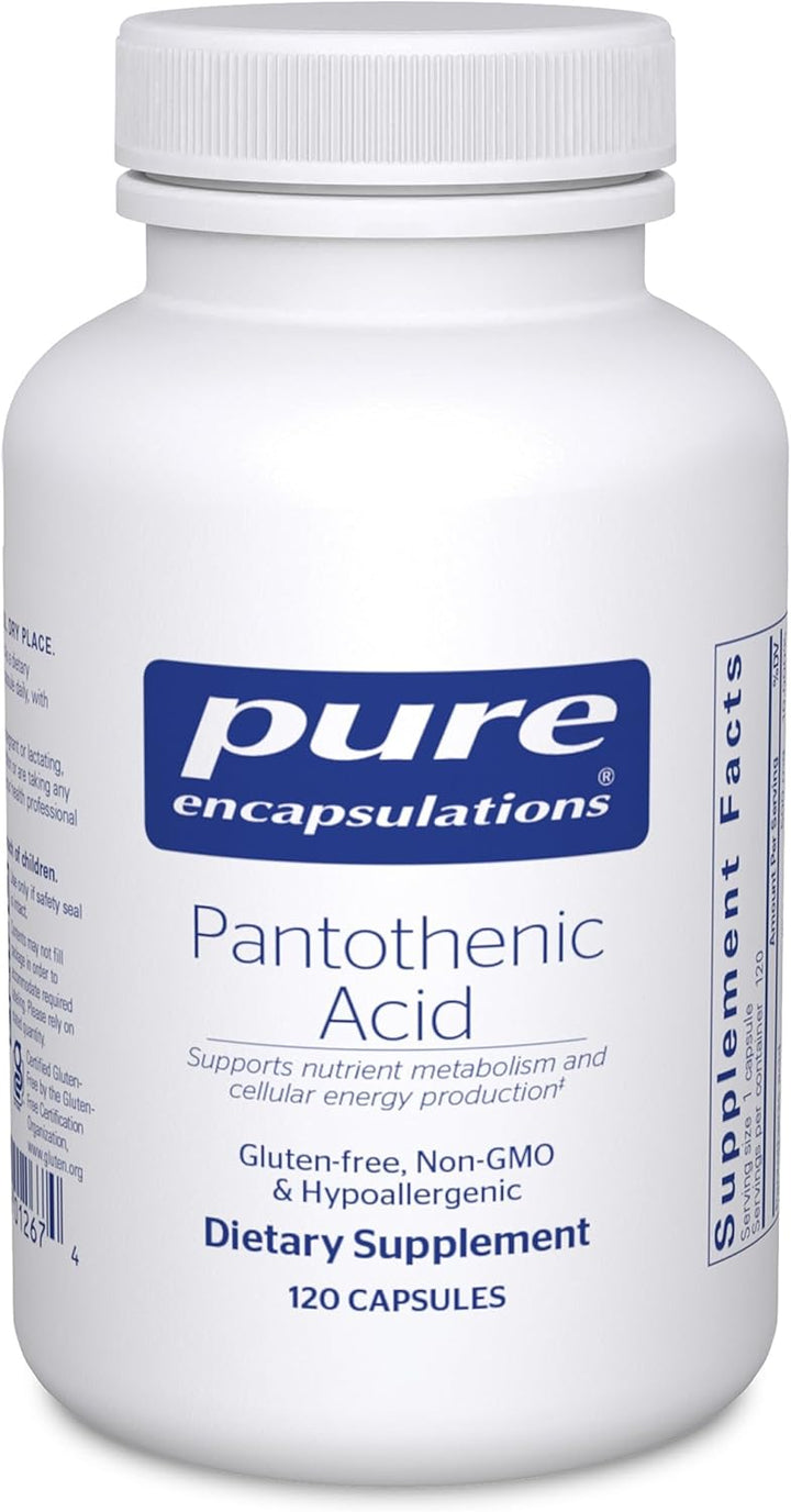 Pure Encapsulations Pantothenic Acid 500mg Energy Support Supplement 120 Caps