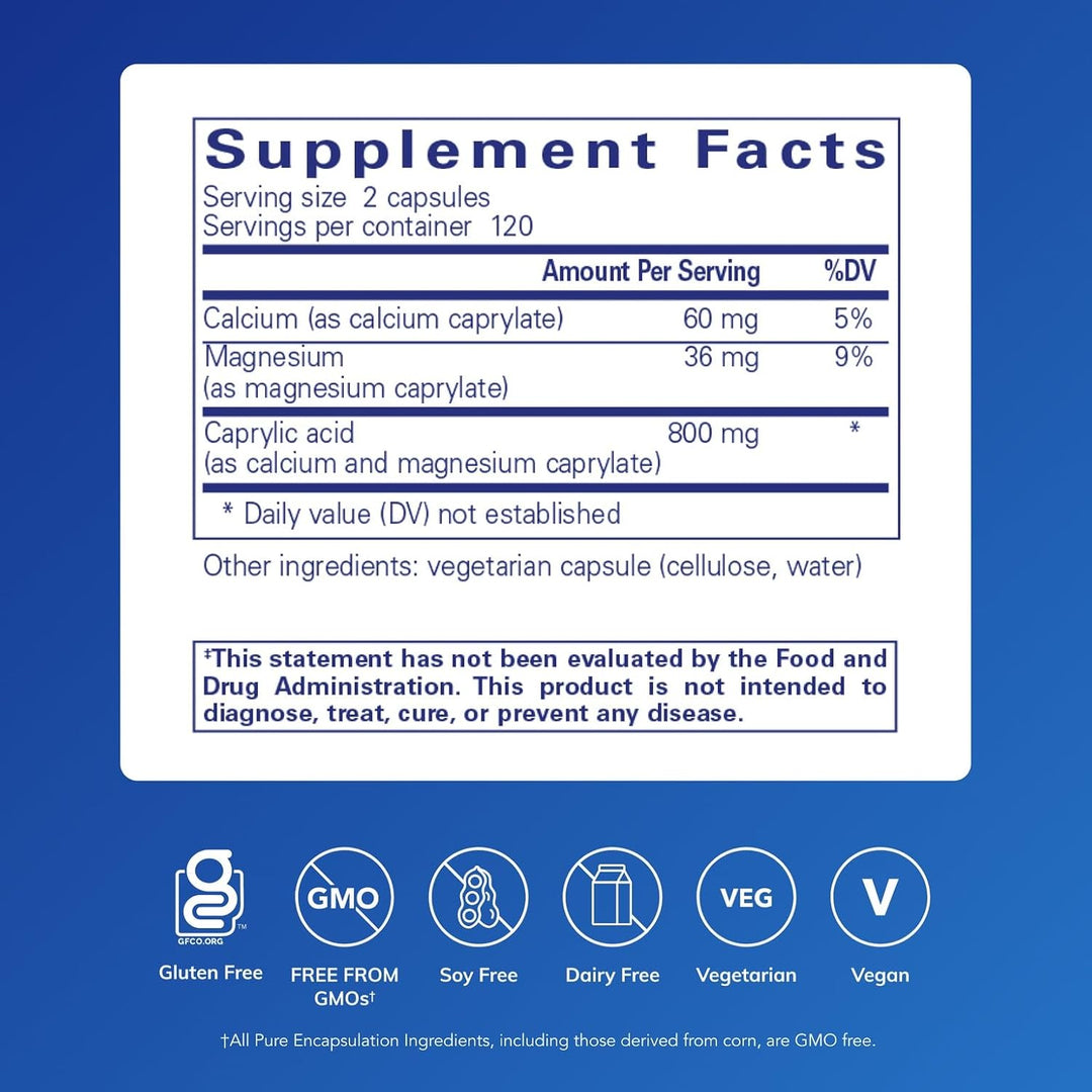 Pure Encapsulations Caprylic Acid Supports Digestive Health 240 Capsules