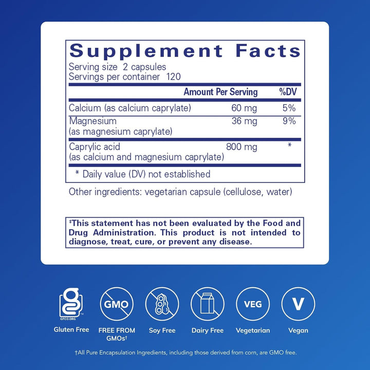Pure Encapsulations Caprylic Acid Supports Digestive Health 240 Capsules