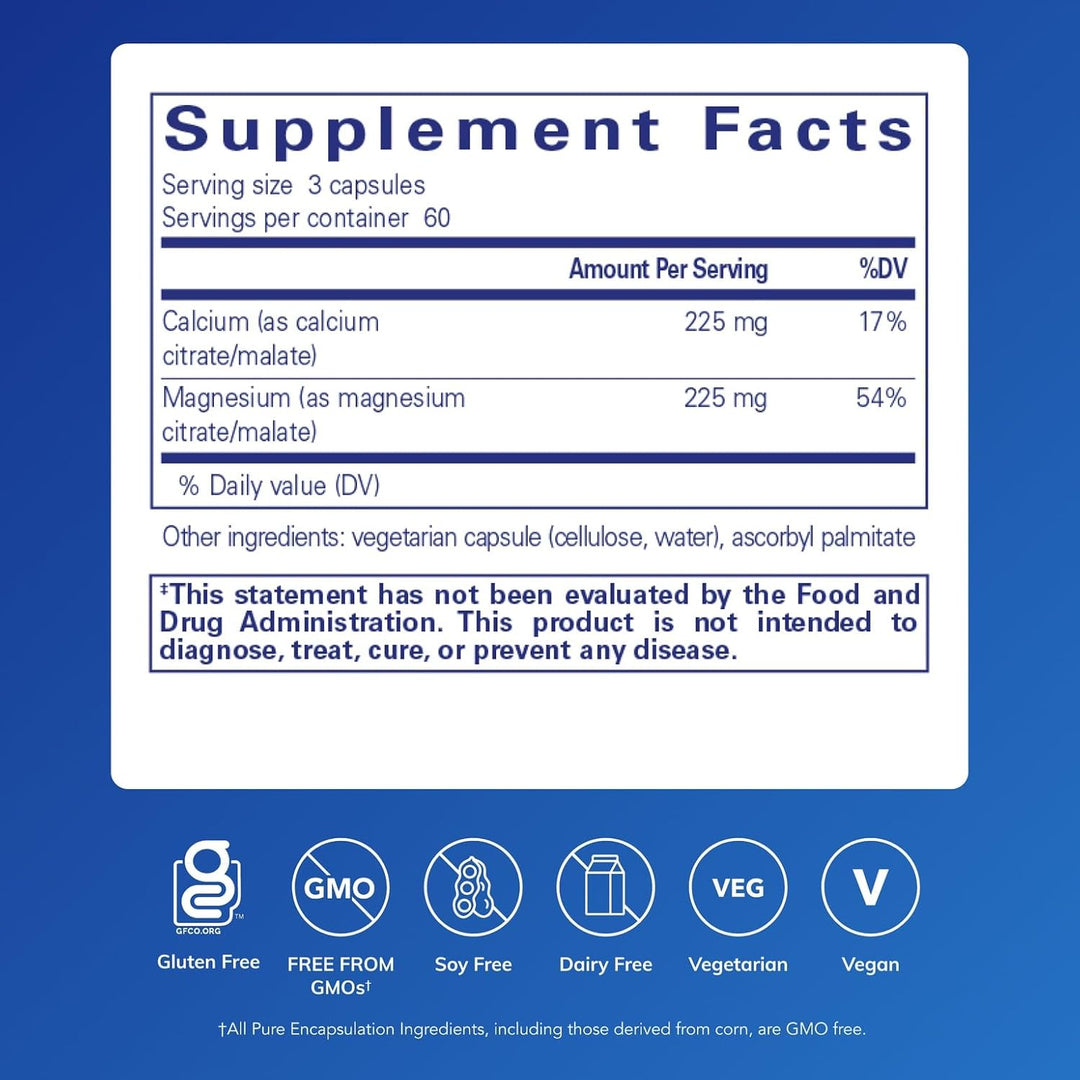 Pure Encapsulations Calcium Magnesium Supports Bone Health 180 Capsules