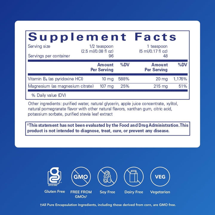 Pure Encapsulations Magnesium Liquid Supports Muscle Heart Function 8.1 fl oz