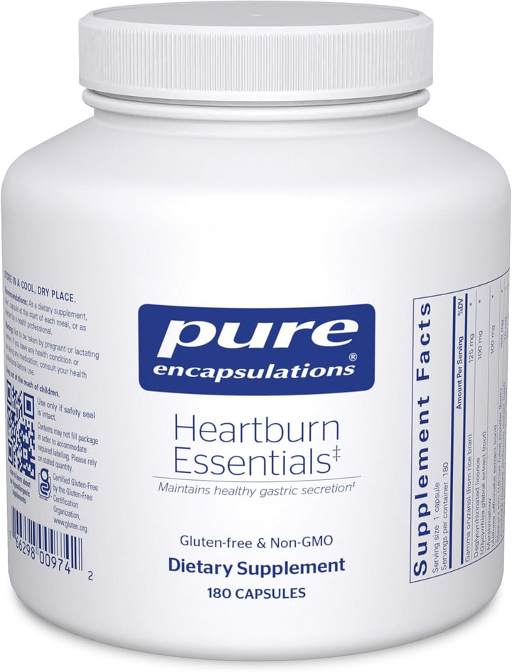 Pure Encapsulations Heartburn Essentials Supports Digestive Comfort 180 Capsules