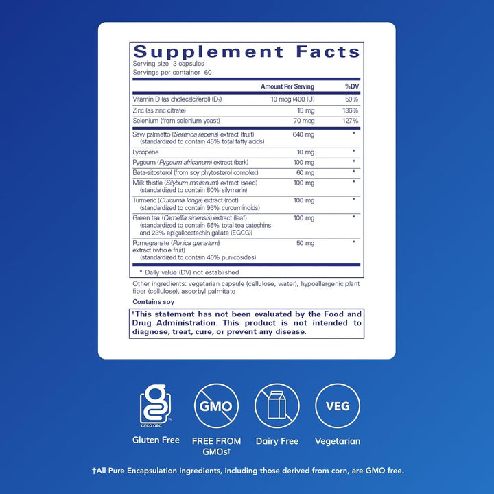 Pure Encapsulations SP Ultimate Supports Prostate Cellular Health 180 Capsules