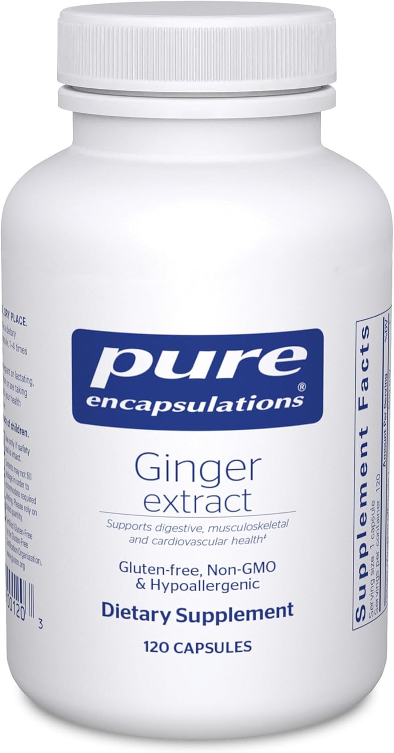 Pure Encapsulations Ginger Extract Supports Digestive and Joint Health 120 Caps