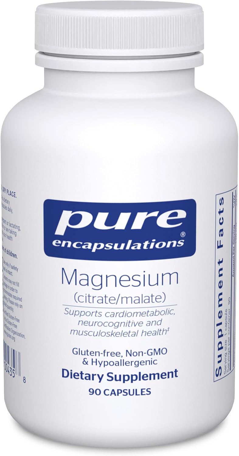 Pure Encapsulations Magnesium Citrate/Malate Supports Energy 90 Capsules