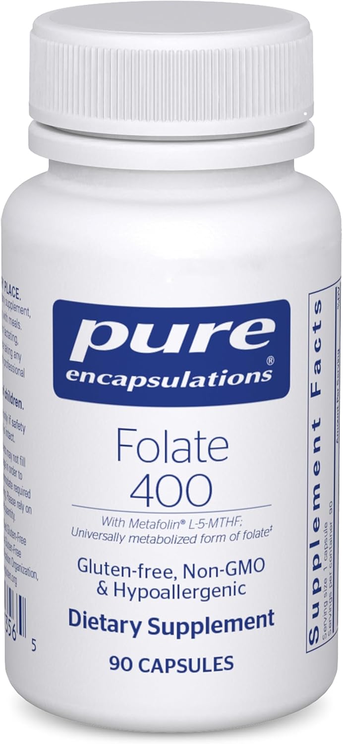 Pure Encapsulations Folate 400 Supports Heart and Brain Health 90 Capsules