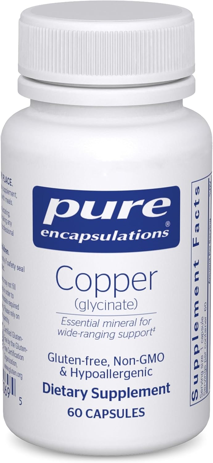 Pure Encapsulations Copper Glycinate Supports Energy Metabolism 60 Capsules