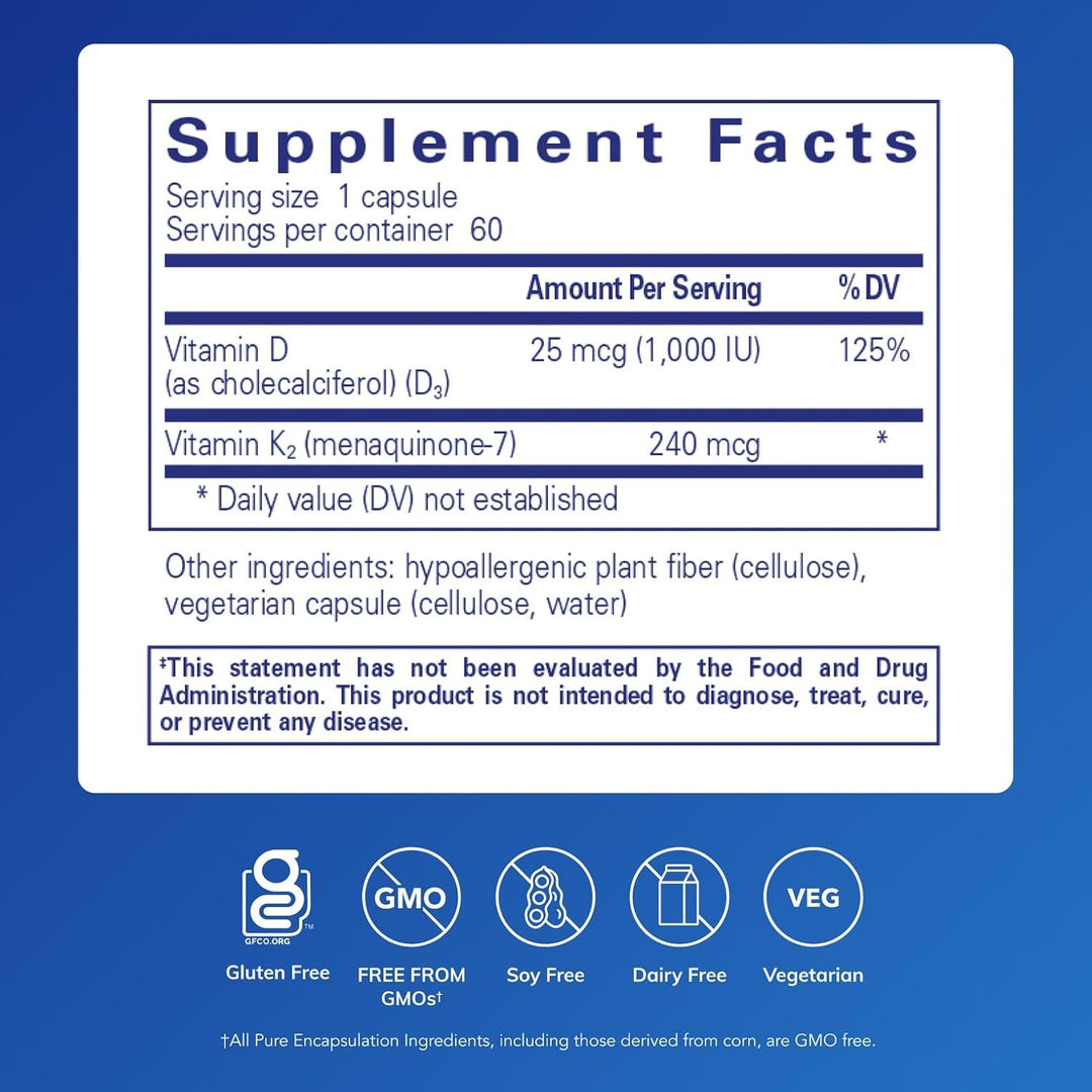 Pure Encapsulations PureHeart K2D3 Cardiovascular Support Supplement 60 Capsules