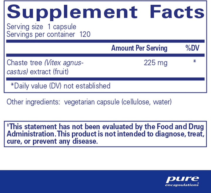 Pure Encapsulations Chaste Tree Vitex Hormonal Balance Cycle Comfort 120 Caps
