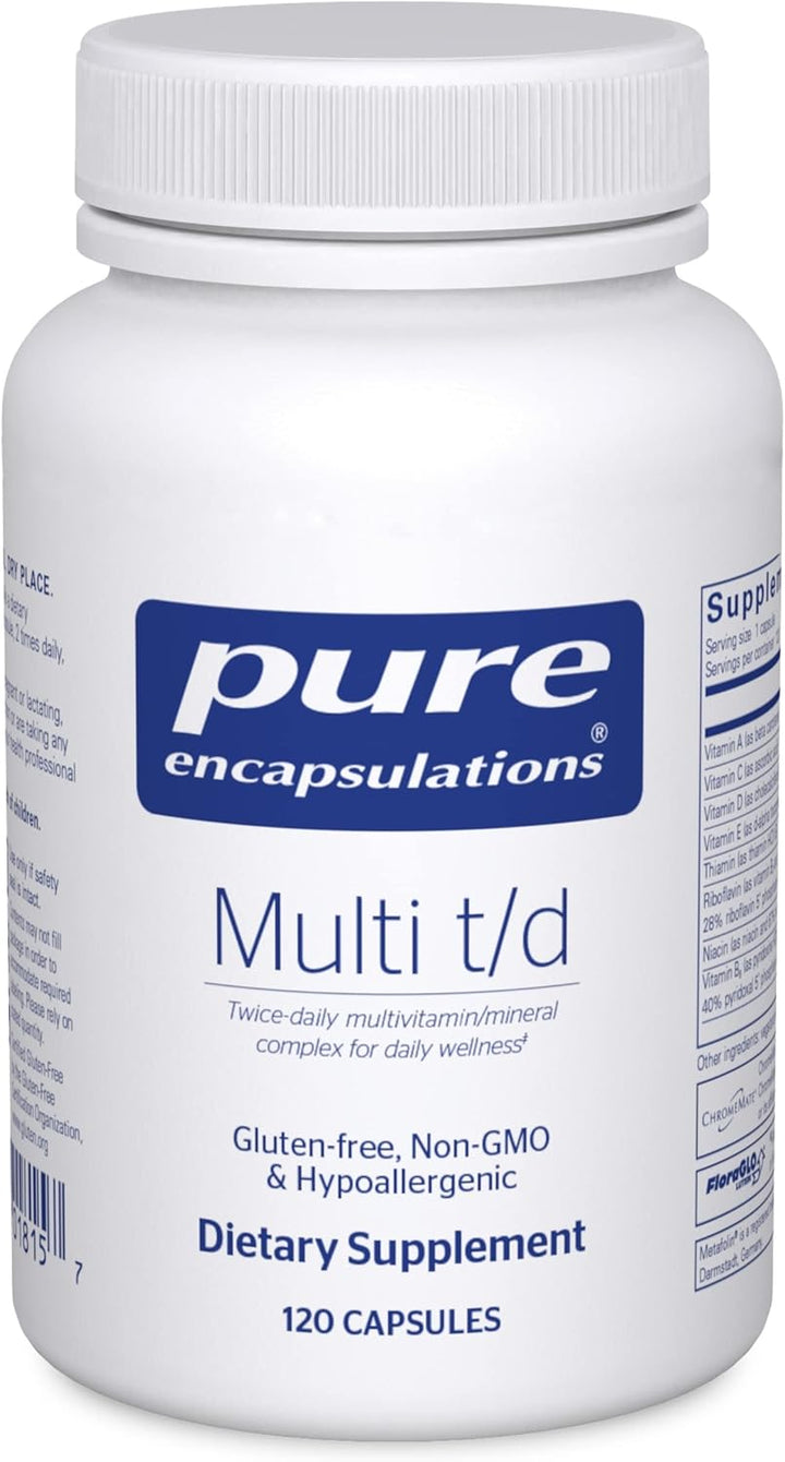 Pure Encapsulations Multi T/D Supports Daily Wellness Vegetarian 120 Capsules