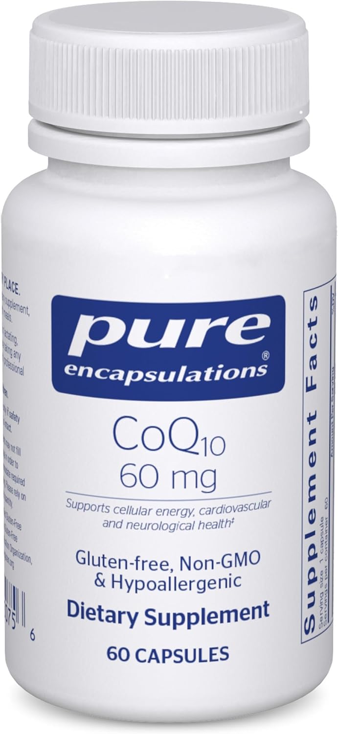 Pure Encapsulations CoQ10 60 mg Cellular Energy Support Supplement 60 Capsules