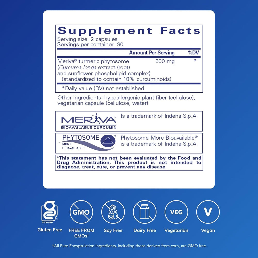 Pure Encapsulations CurcumaSorb Formerly Meriva Curcumin Supplement 180 Capsules.