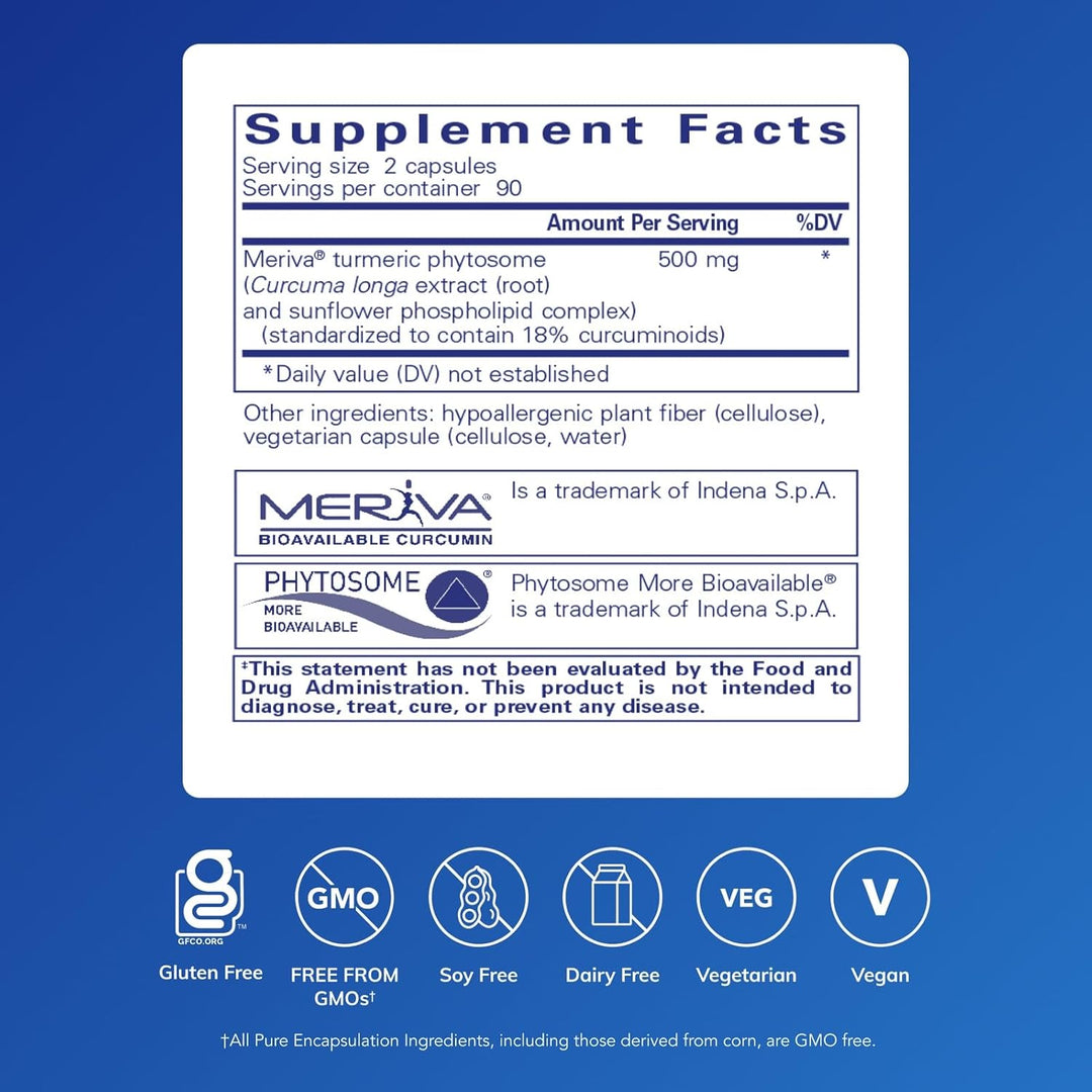 Pure Encapsulations CurcumaSorb Formerly Meriva Curcumin Supplement 180 Capsules.
