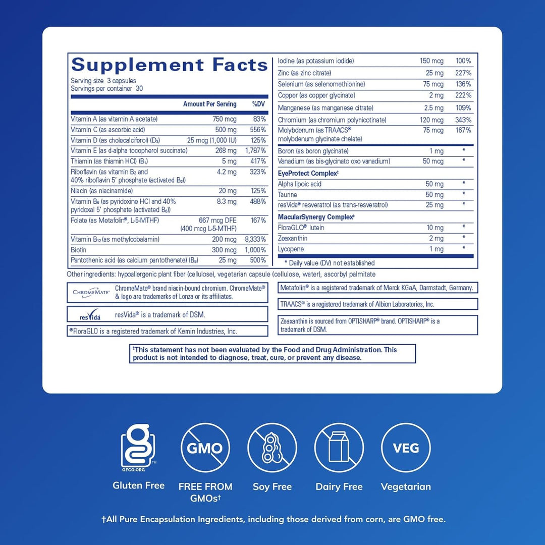 Pure Encapsulations VisionPro Nutrients Eye Support Formula 90 Capsules