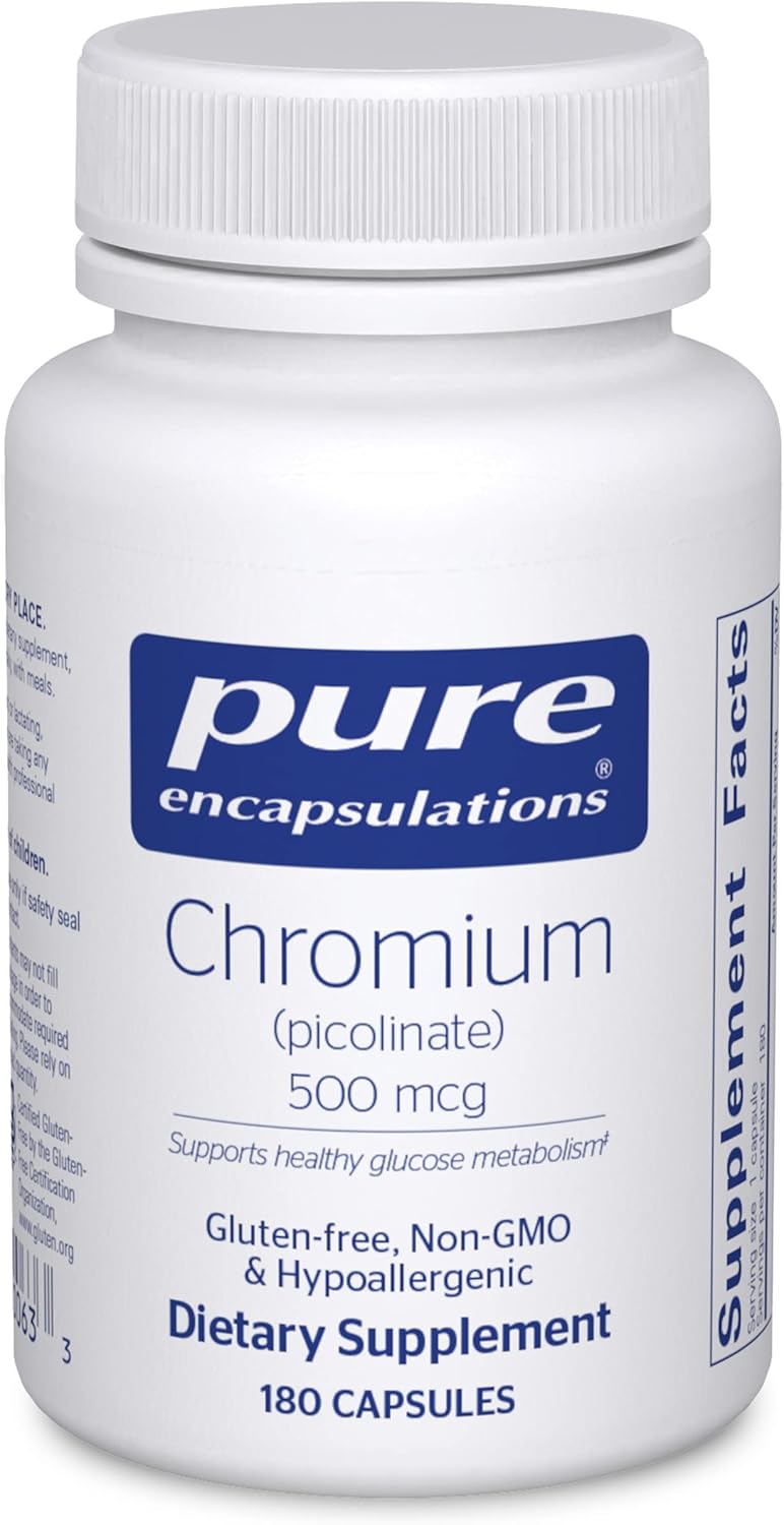 Pure Encapsulations Chromium for Lipid Carbohydrate Metabolism Support 180 Caps