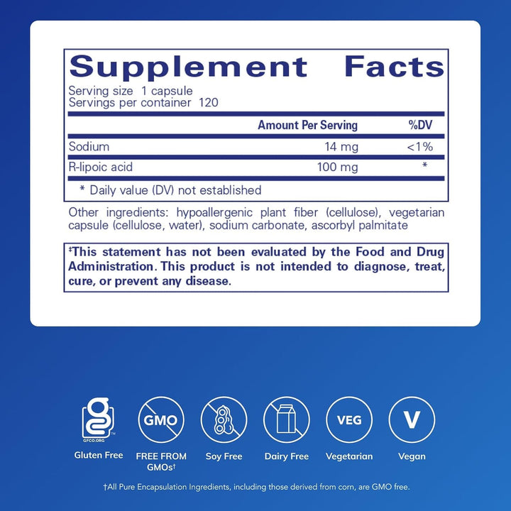 Pure Encapsulations R Lipoic Acid Supports Metabolic Health 120 Capsules